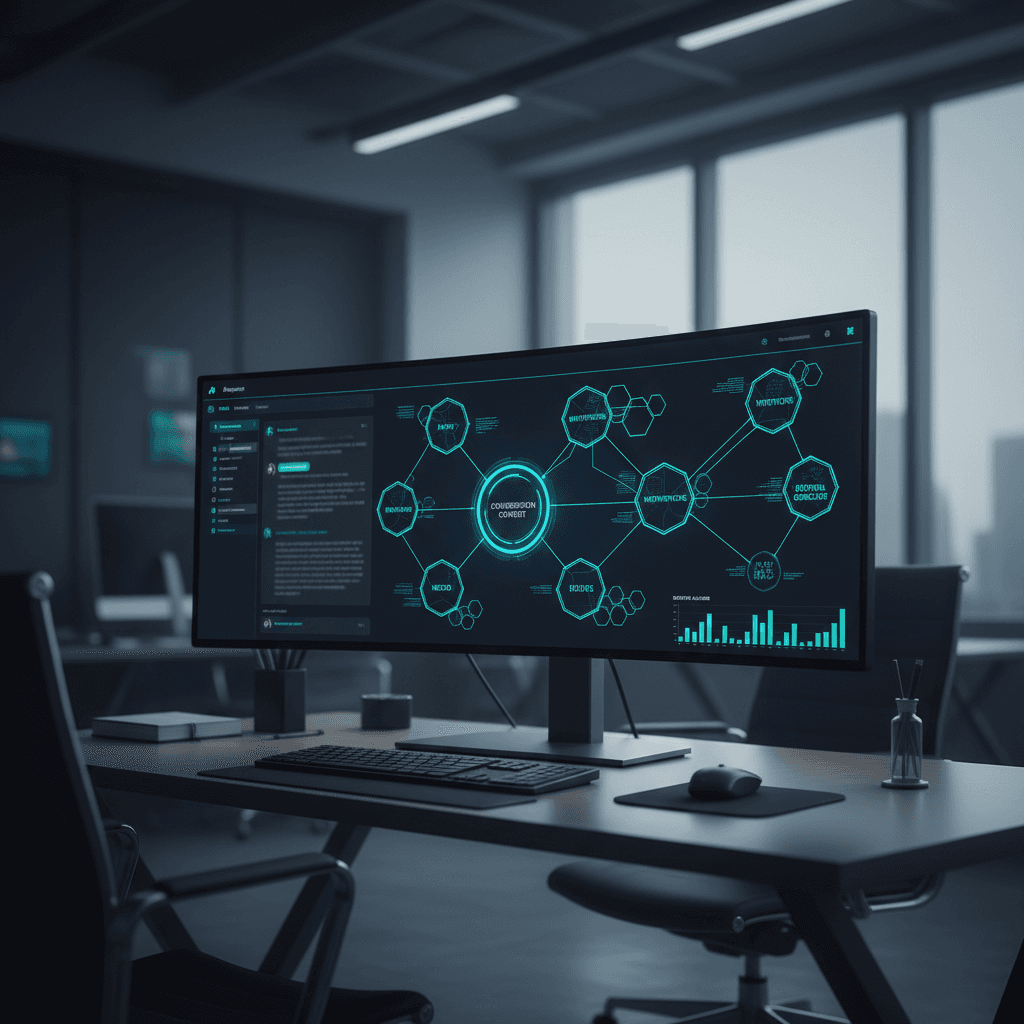 Interfaccia AI che analizza dati dei contatti