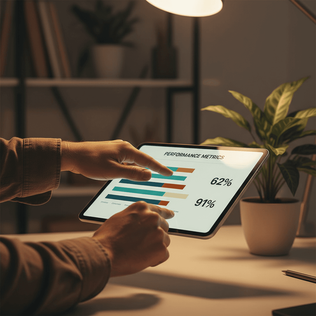 Dashboard di scoring lead su tablet