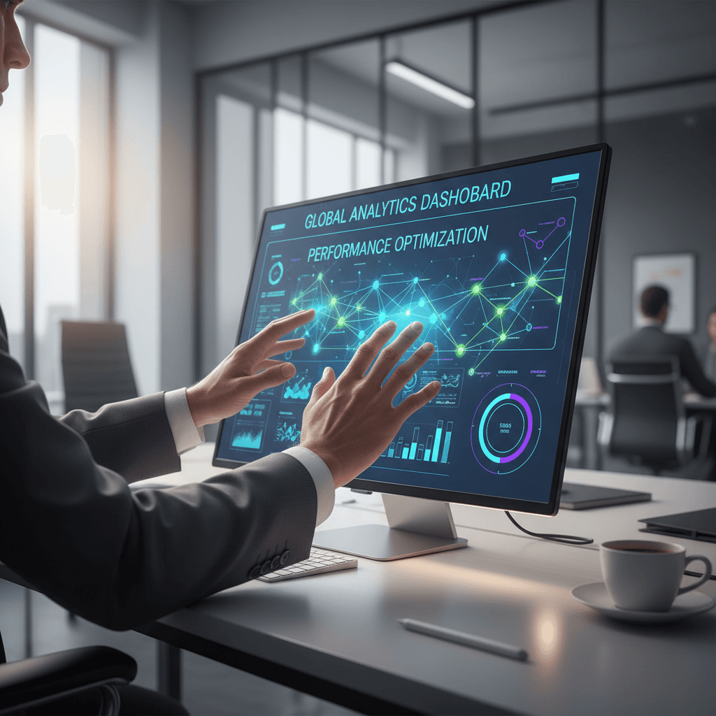 AI dashboard with automation metrics and workflow data
